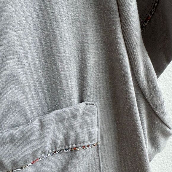 Eberjey Gray Floral Trim Button Down Short Sleeve Pajama Set Size Small? Medium? - Picture 5 of 11